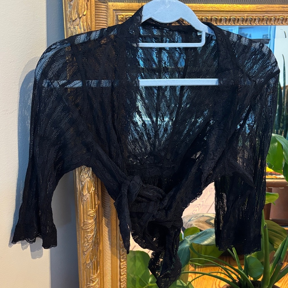 Dylan Black Sheer Lace Top